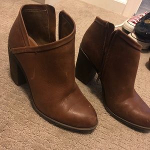 Lucky brand distressed leather booties